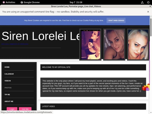 Sirenloreleileex.modelcentro.com Mobile Account